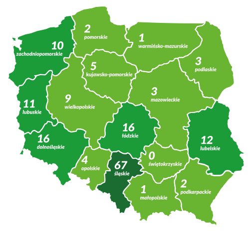 Liczba zgonów w poszczególnych województwach w wyniku bezpośredniego zwrócenia się do zakładów medycyny sądowej, laboratoriów toksykologicznych i Prokuratury, w 2018 r. 